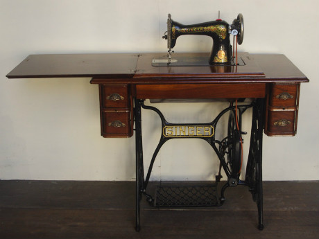 No.414 SINGER 15 シンガー製 豪華テーブル 家庭用足踏みミシン