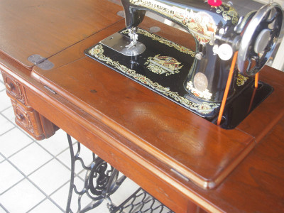 SINGER 15K シンガー製 2段引き出しの足踏みミシン