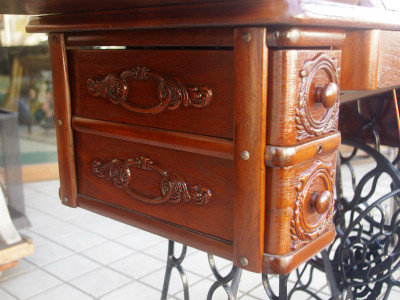 SINGER 15K シンガー製 2段引き出しの足踏みミシン