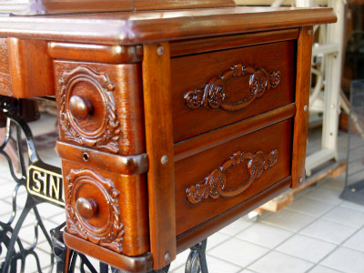 SINGER 15K シンガー製 2段引き出しの足踏みミシン