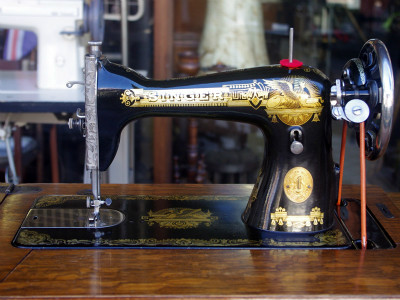 SINGER 15K シンガー製 オーク仕様 2段引き出しの足踏みミシン