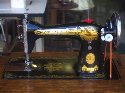 SINGER 15K シンガー製 オーク仕様 2段引き出しの足踏みミシン