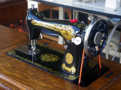 SINGER 15K シンガー製 オーク仕様 2段引き出しの足踏みミシン