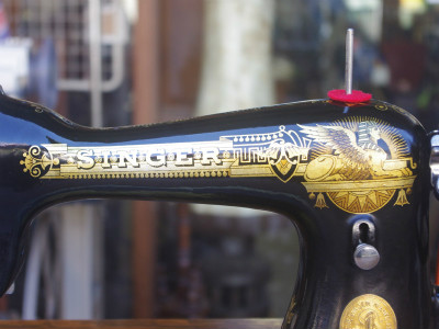 SINGER 15K シンガー製 オーク仕様 2段引き出しの足踏みミシン