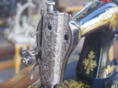 SINGER 15K シンガー製 オーク仕様 2段引き出しの足踏みミシン