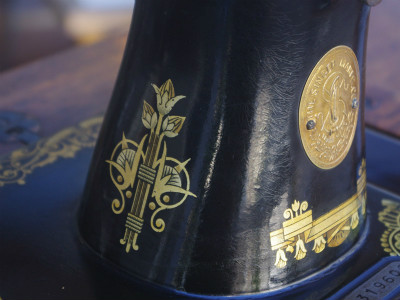 SINGER 15K シンガー製 オーク仕様 2段引き出しの足踏みミシン