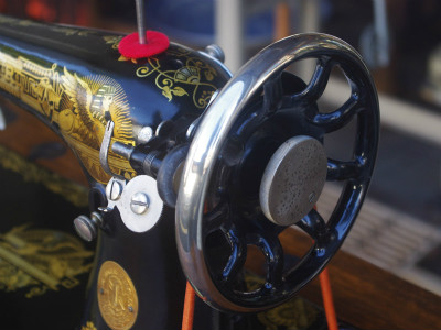 SINGER 15K シンガー製 オーク仕様 2段引き出しの足踏みミシン