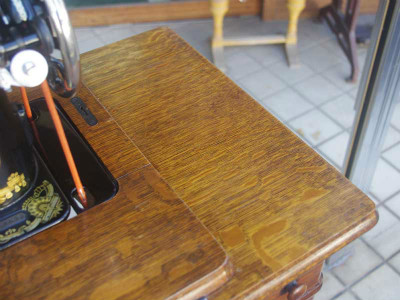 SINGER 15K シンガー製 オーク仕様 2段引き出しの足踏みミシン