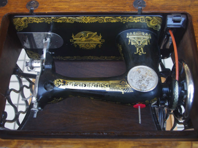 SINGER 15K シンガー製 オーク仕様 2段引き出しの足踏みミシン