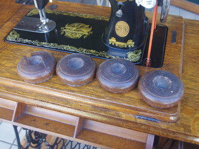 SINGER 15K シンガー製 オーク仕様 2段引き出しの足踏みミシン