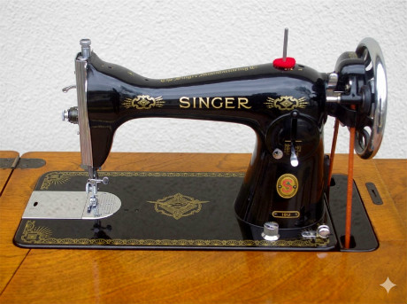SINGER 15U フルレストア｜飴色キャビネット・静音仕上げ 足踏みミシン