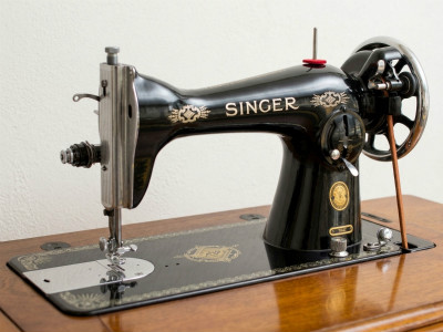 SINGER 15U フルレストア｜飴色キャビネット・静音仕上げ 足踏みミシン